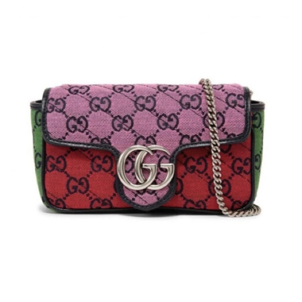 Gucci Guccissima GG Marmont Multicolor Colorblock Quilted Super Mini Bag 476433 - Picture 4 of 17